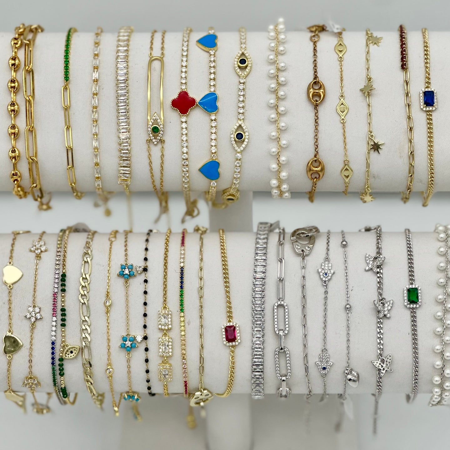 Display of high quality bracelets