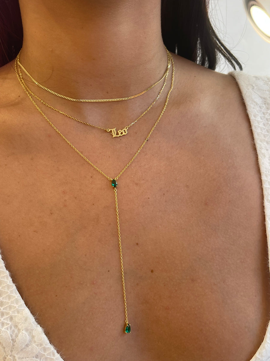 Two stone lariat necklace.