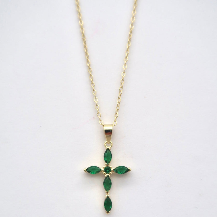 Gemstone cross necklace