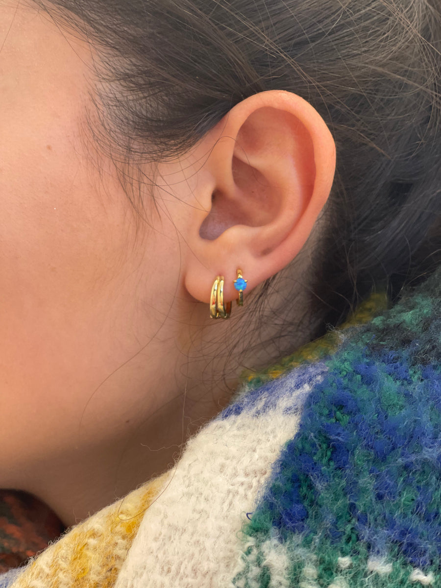 Opal Huggies Earring