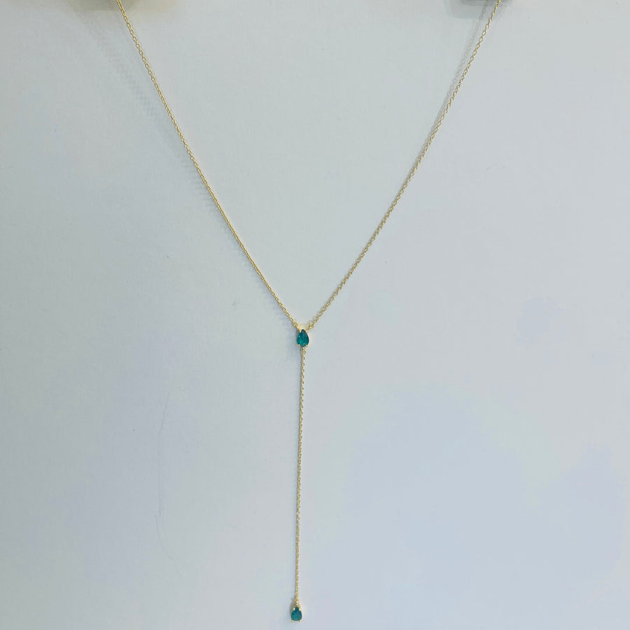 Two stone lariat necklace.