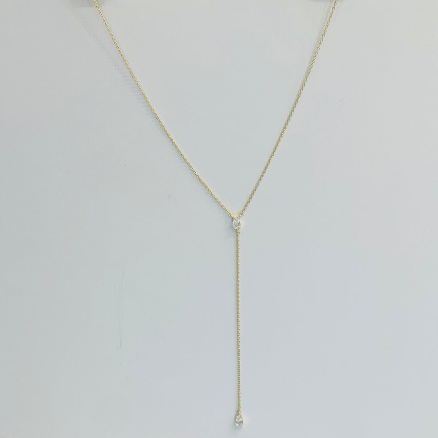 Two stone lariat necklace.