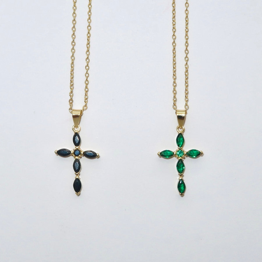 Gemstone cross necklace