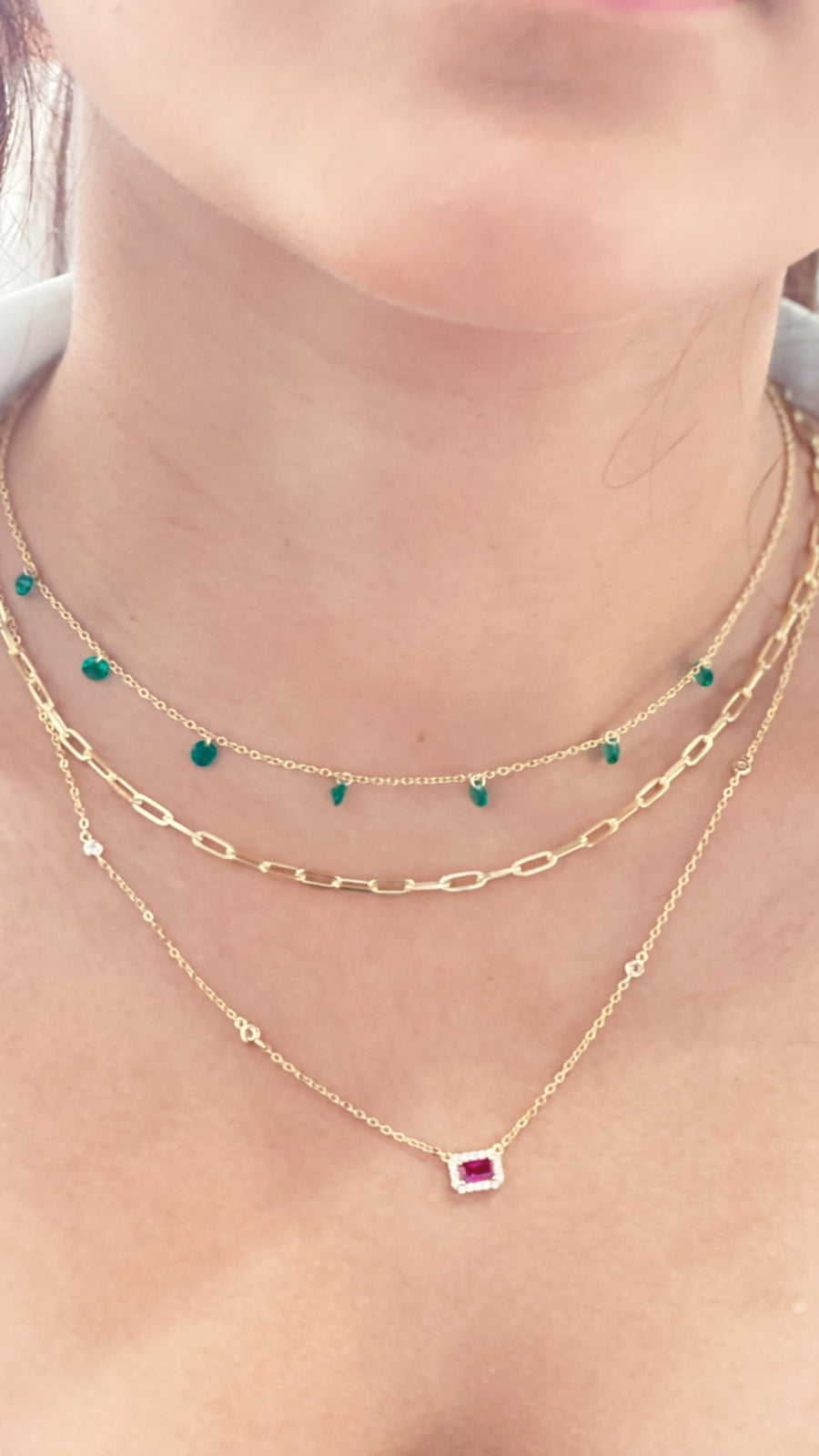 Rectangle Link Chain Choker Necklace