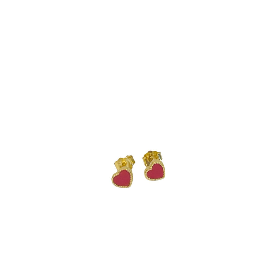 Red heart small stud earring.