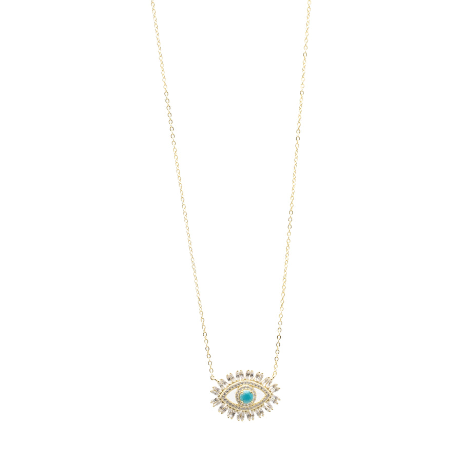 Gold Necklace with Evil eye