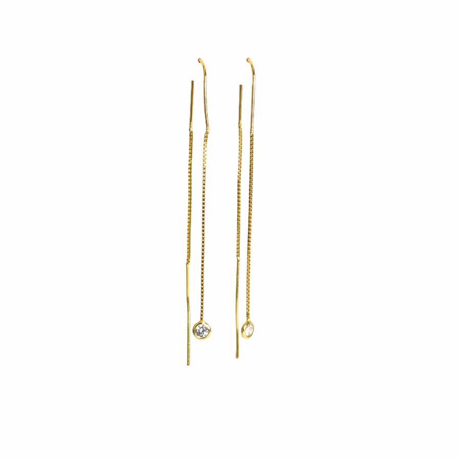 Threader Mini Stone Drop Earring